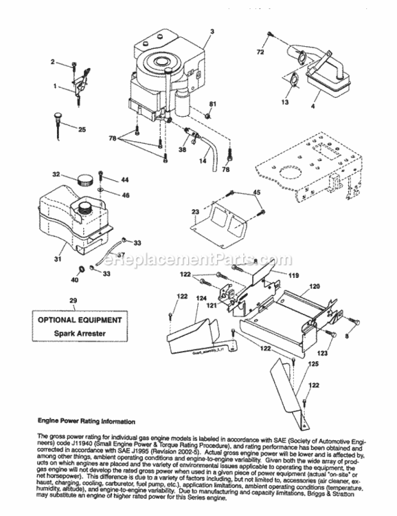 Page H Diagram and Parts List for 917256970  Craftsman Lawn Tractor
