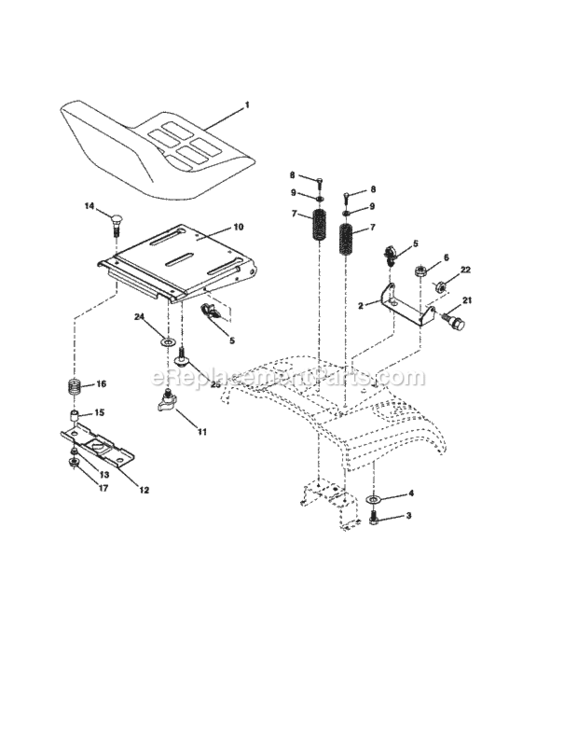 Page E Diagram and Parts List for 917256990  Craftsman Lawn Tractor