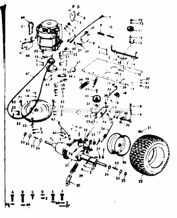 Page B Diagram and Parts List for 91725700  Craftsman Lawn Tractor