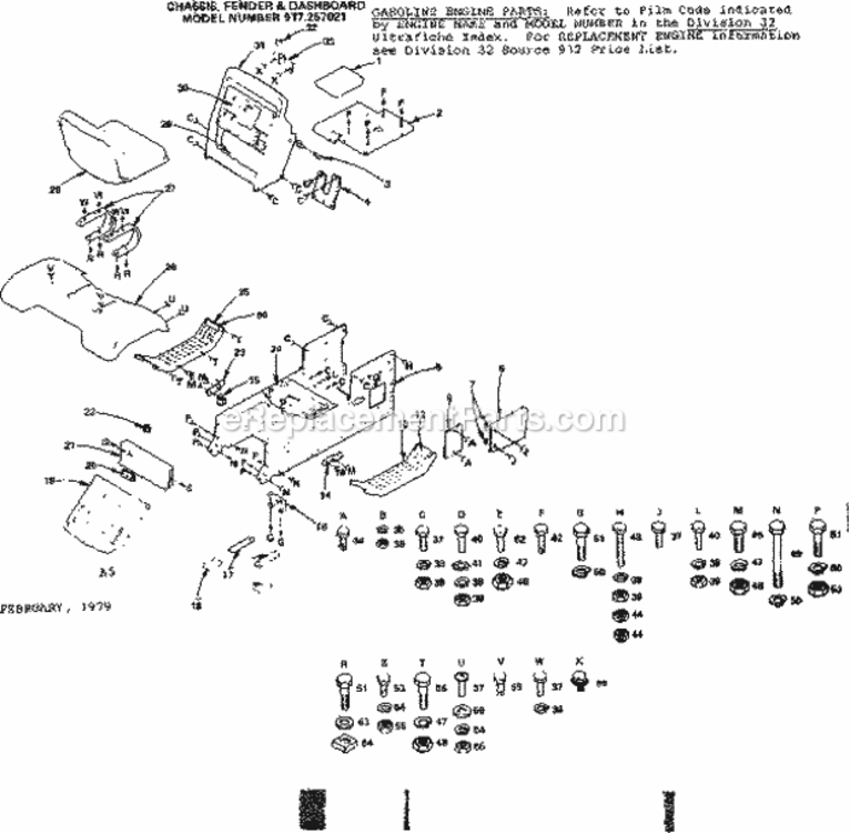 Page A Diagram and Parts List for 917257021  Craftsman Lawn Tractor
