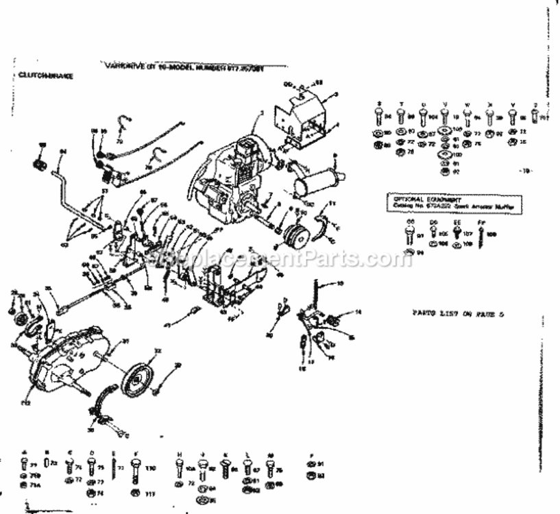 Page D Diagram and Parts List for 917257091  Craftsman Lawn Tractor