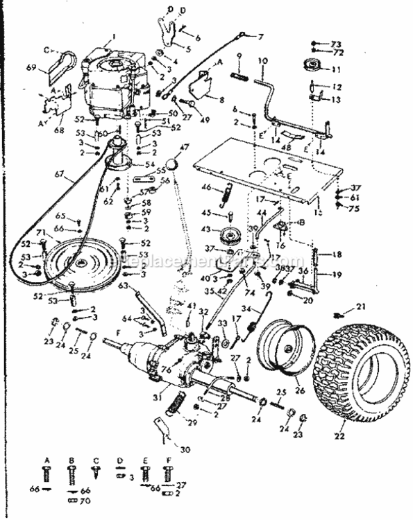 Page A Diagram and Parts List for 91725710  Craftsman Lawn Tractor
