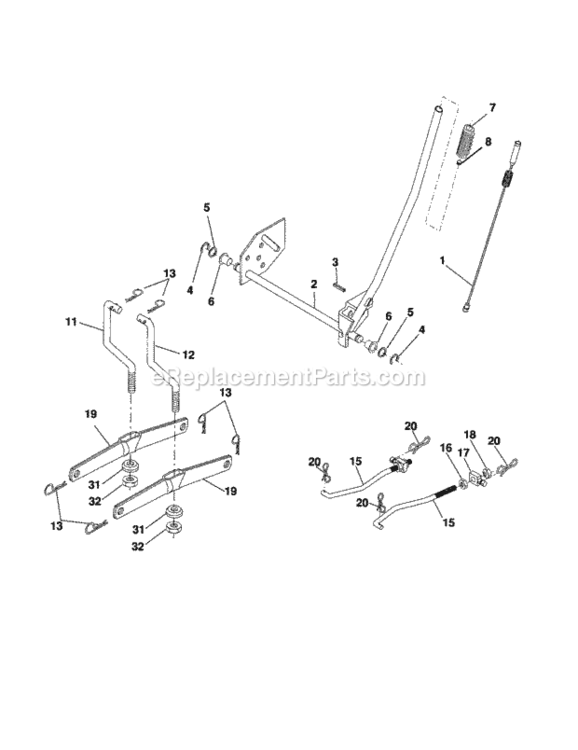 Page J Diagram and Parts List for 917257150  Craftsman Lawn Tractor