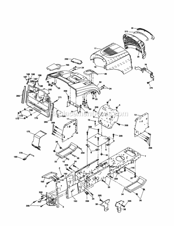 Page B Diagram and Parts List for 917257150  Craftsman Lawn Tractor