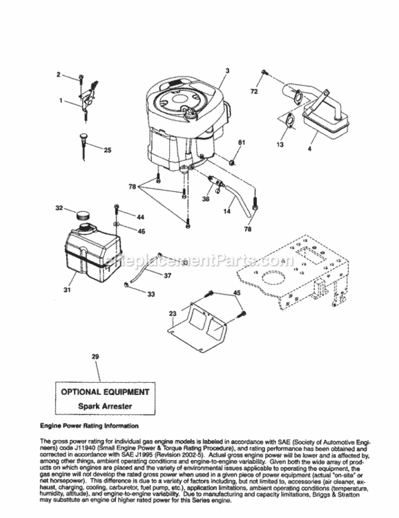 Page H Diagram and Parts List for 917257160  Craftsman Lawn Tractor