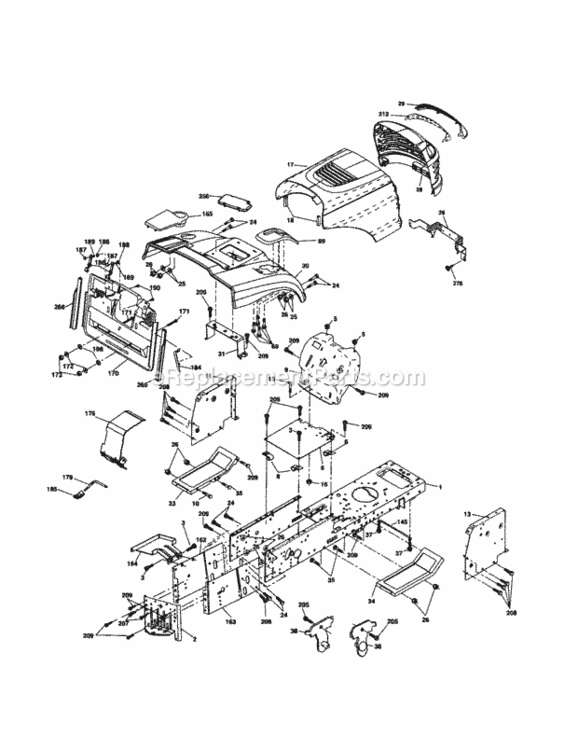 Page B Diagram and Parts List for 917257161  Craftsman Lawn Tractor
