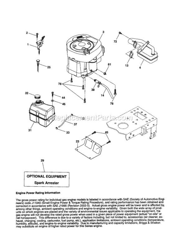 Page H Diagram and Parts List for 917257161  Craftsman Lawn Tractor
