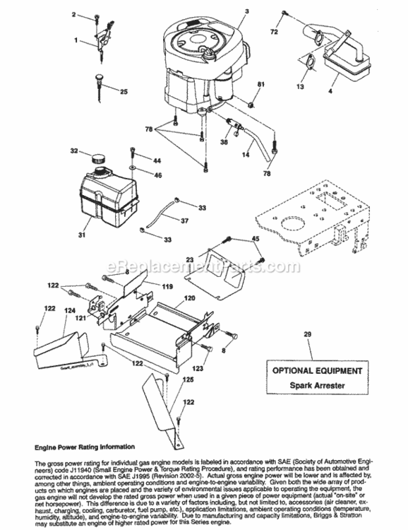 Page H Diagram and Parts List for 917257170  Craftsman Lawn Tractor