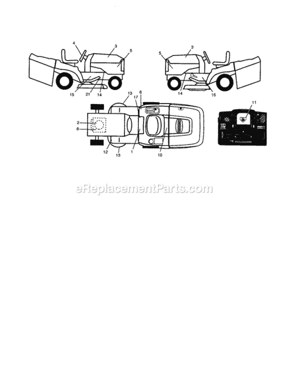 Page F Diagram and Parts List for 917257190  Craftsman Lawn Tractor