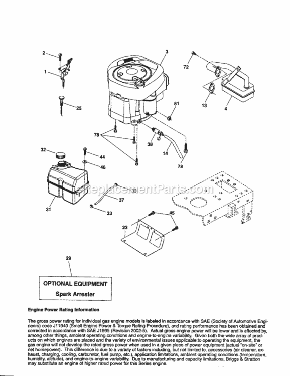 Page H Diagram and Parts List for 917257190  Craftsman Lawn Tractor