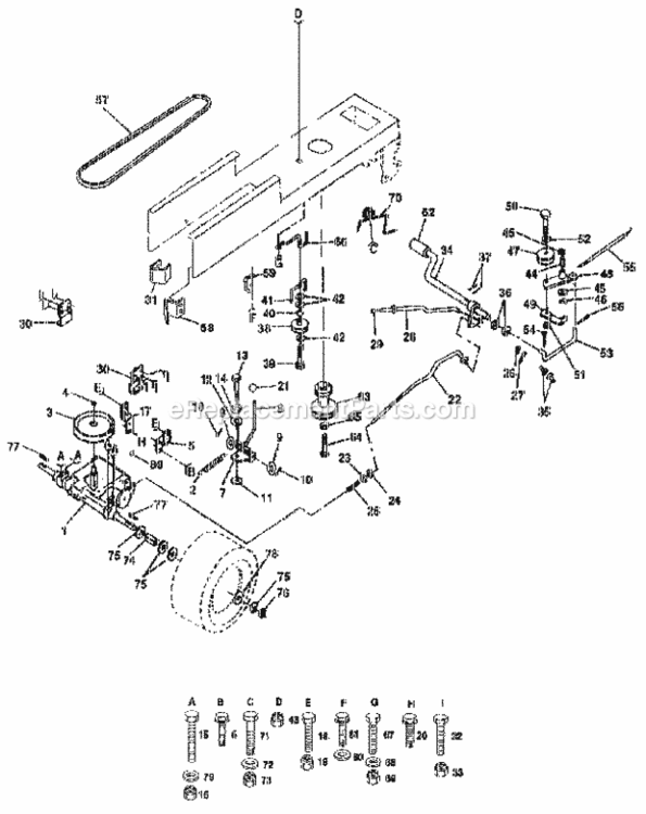 Page C Diagram and Parts List for 917257210  Craftsman Lawn Tractor