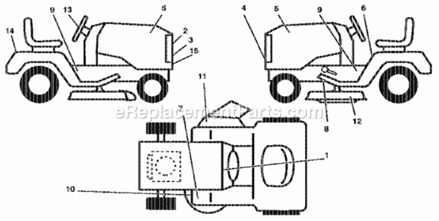 Page F Diagram and Parts List for 917257210  Craftsman Lawn Tractor