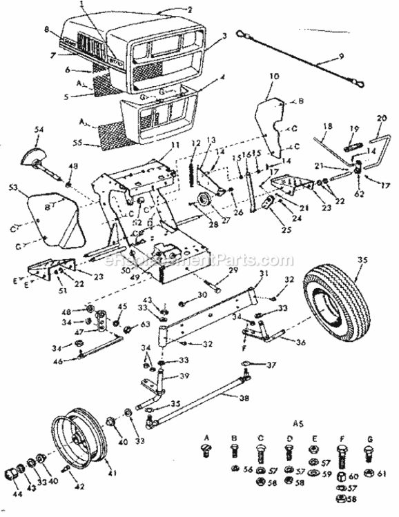 Page A Diagram and Parts List for 91725721  Craftsman Lawn Tractor