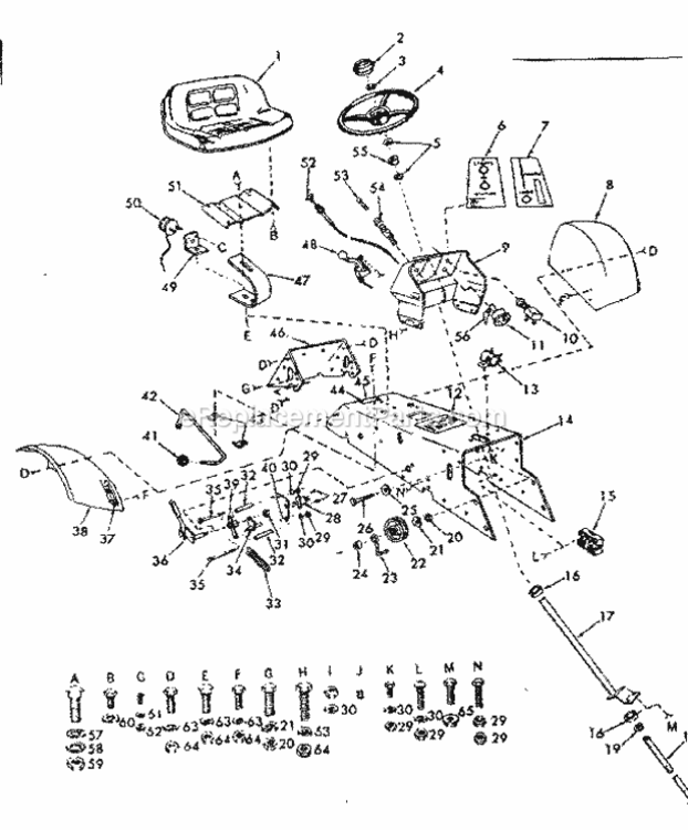 Page B Diagram and Parts List for 91725721  Craftsman Lawn Tractor