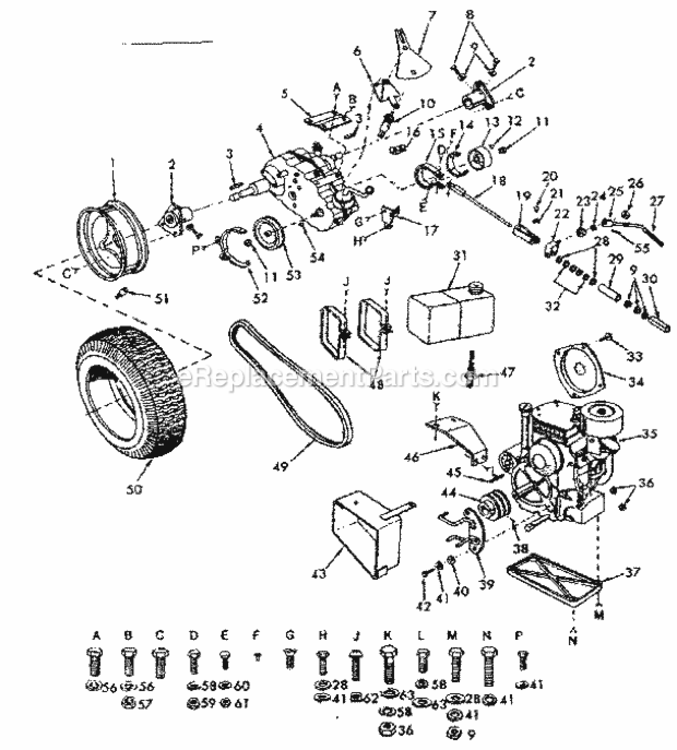 Page C Diagram and Parts List for 91725721  Craftsman Lawn Tractor