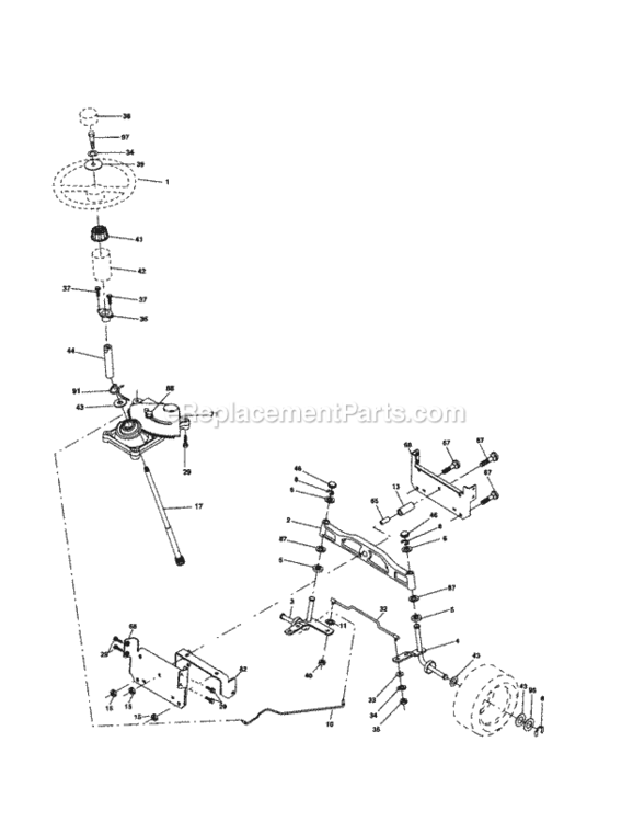 Page D Diagram and Parts List for 917257240  Craftsman Lawn Tractor