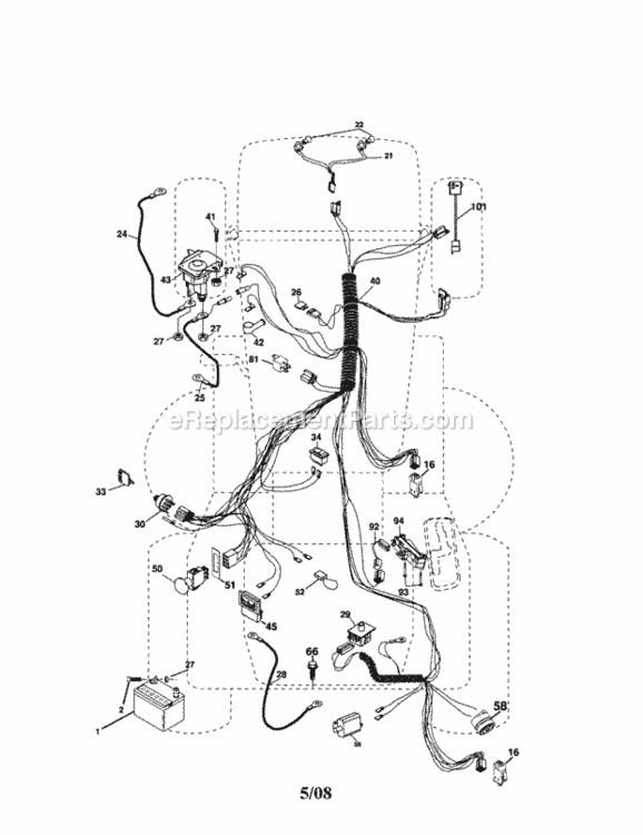 Page A Diagram and Parts List for 917257250  Craftsman Lawn Tractor