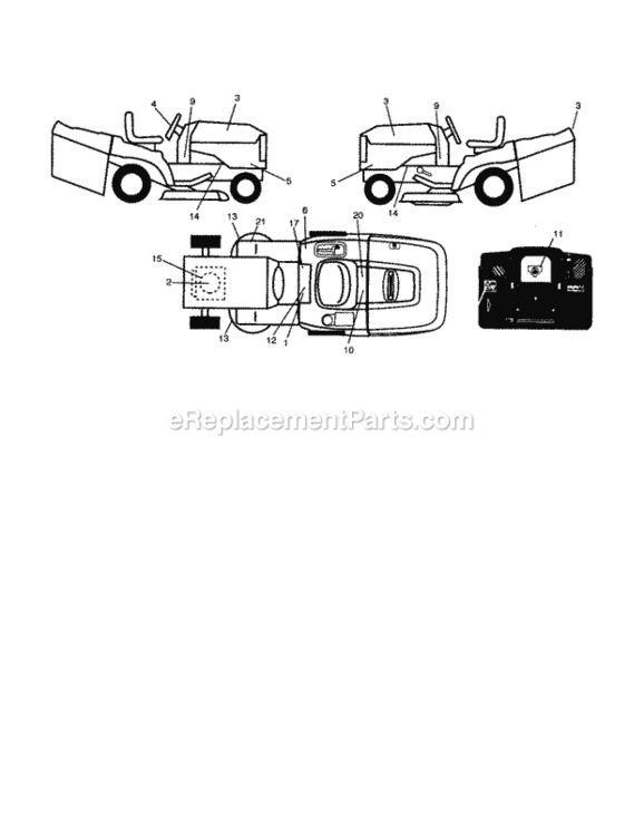 Page F Diagram and Parts List for 917257251  Craftsman Lawn Tractor