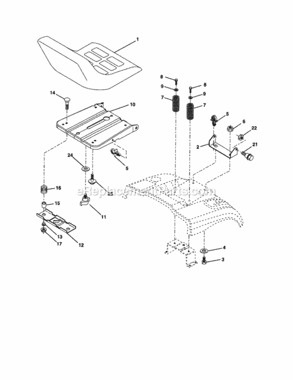 Page H Diagram and Parts List for 917257251  Craftsman Lawn Tractor