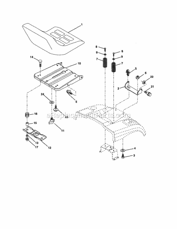 Page H Diagram and Parts List for 917257252  Craftsman Lawn Tractor