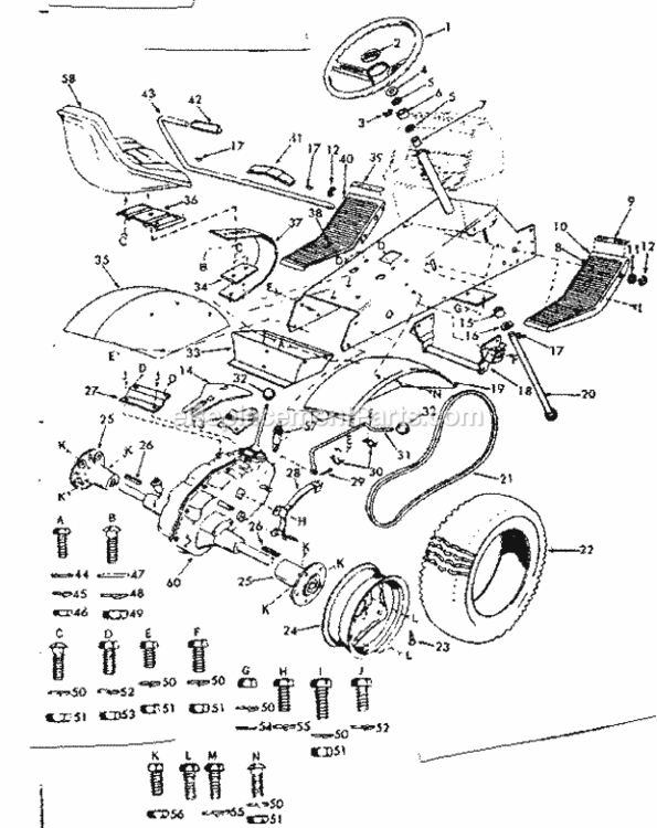 Page A Diagram and Parts List for 91725730  Craftsman Lawn Tractor