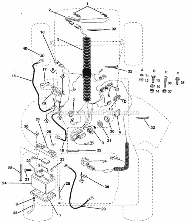 Page A Diagram and Parts List for 917257350  Craftsman Lawn Tractor