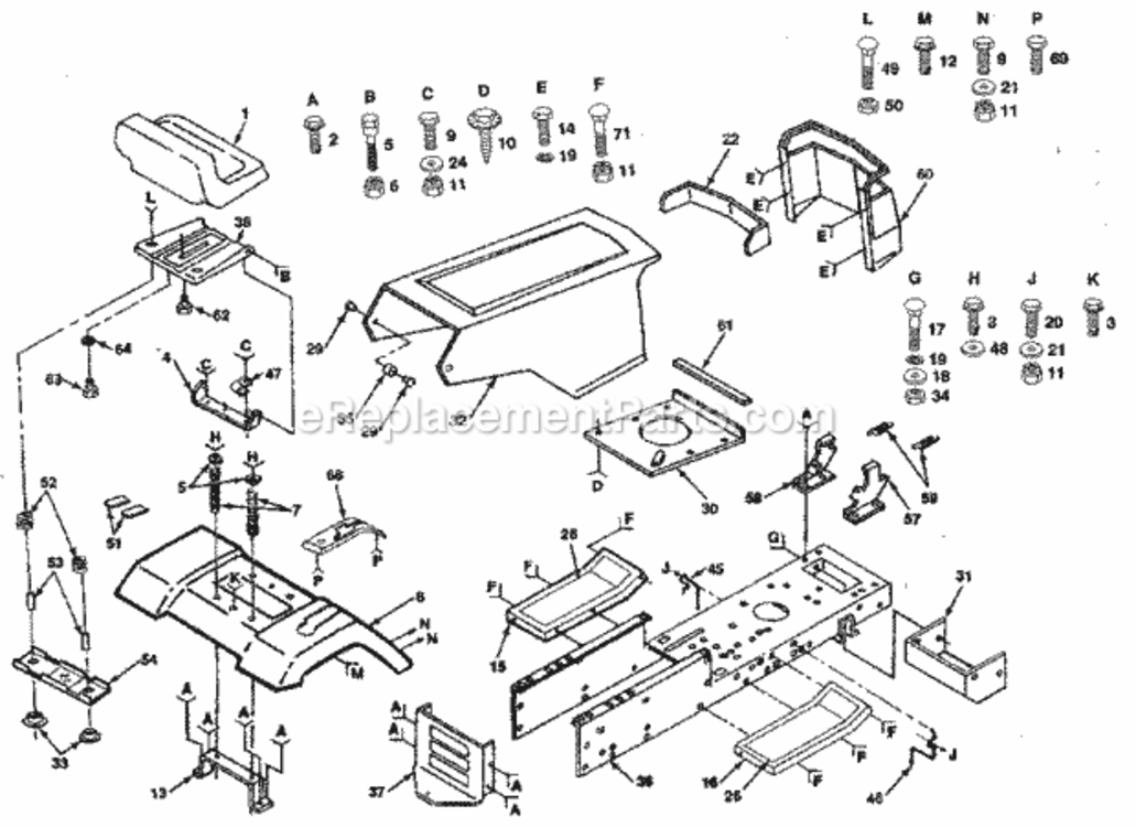 Page B Diagram and Parts List for 917257350  Craftsman Lawn Tractor