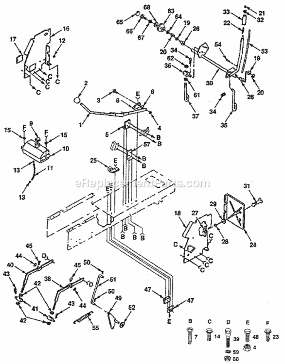 Page E Diagram and Parts List for 917257350  Craftsman Lawn Tractor