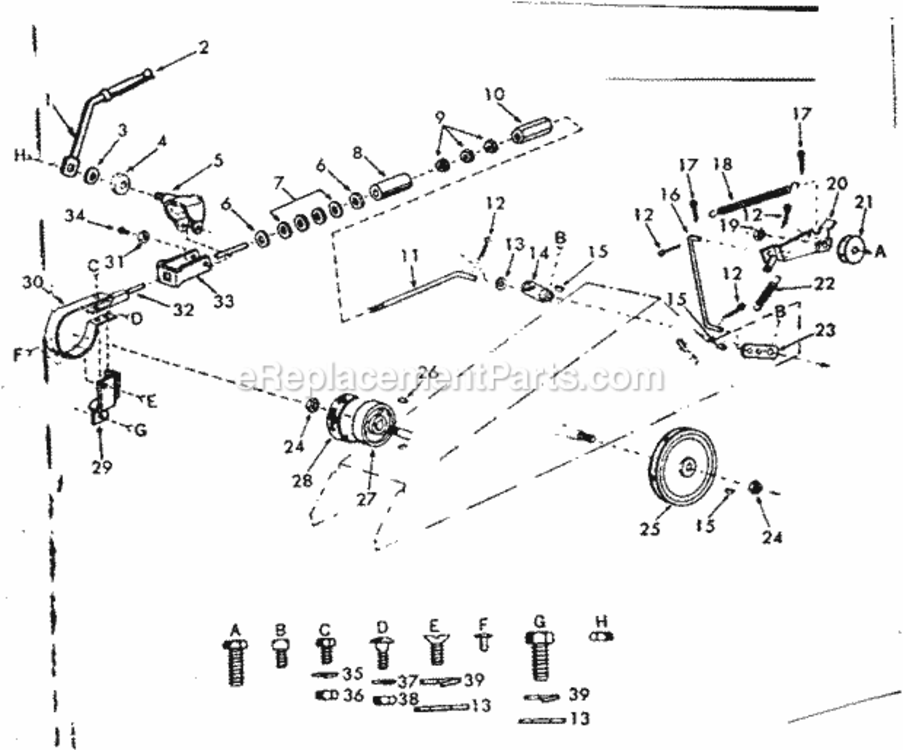 Page D Diagram and Parts List for 91725741  Craftsman Lawn Tractor