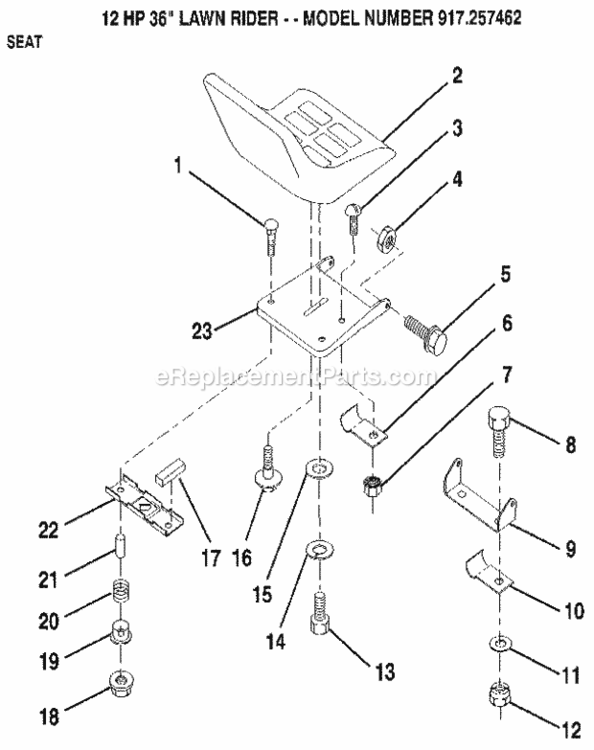 Page F Diagram and Parts List for 917257462  Craftsman Lawn Mower