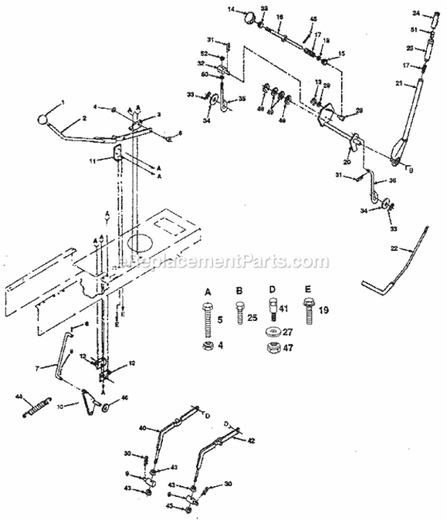 Page E Diagram and Parts List for 917257480  Craftsman Lawn Tractor