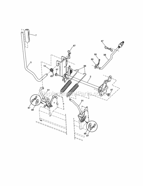 Page J Diagram and Parts List for 917257491  Craftsman Lawn Tractor