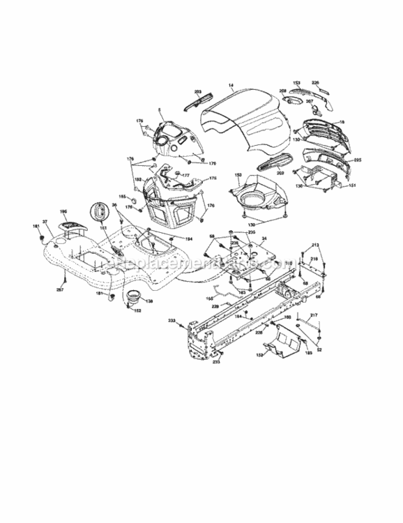 Page B Diagram and Parts List for 917257491  Craftsman Lawn Tractor