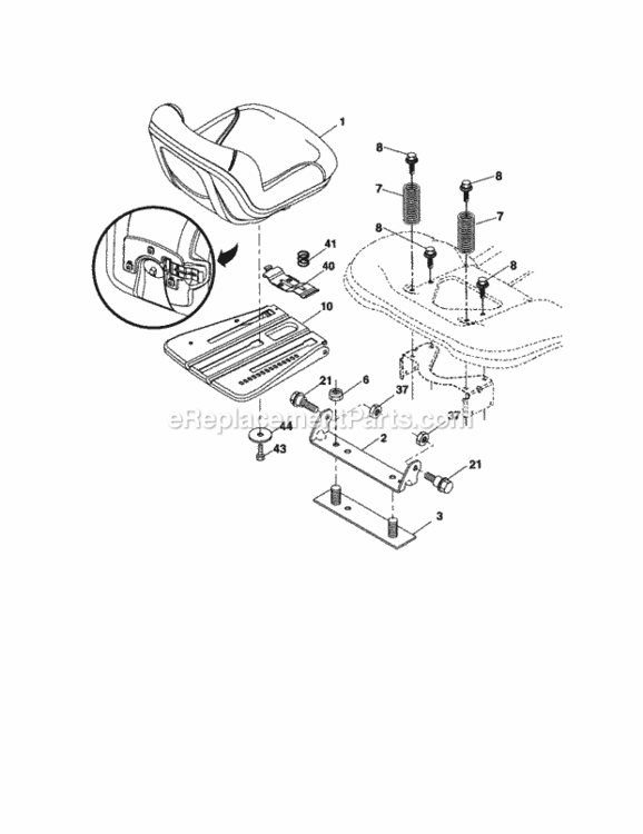 Page F Diagram and Parts List for 917257491  Craftsman Lawn Tractor