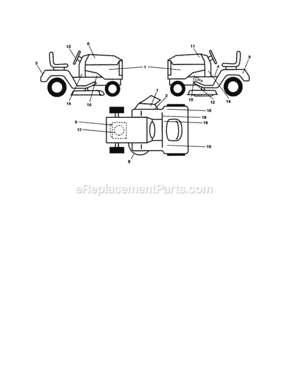 Page H Diagram and Parts List for 917257491  Craftsman Lawn Tractor