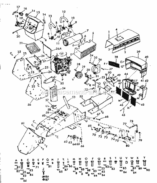 Page B Diagram and Parts List for 91725751  Craftsman Lawn Tractor
