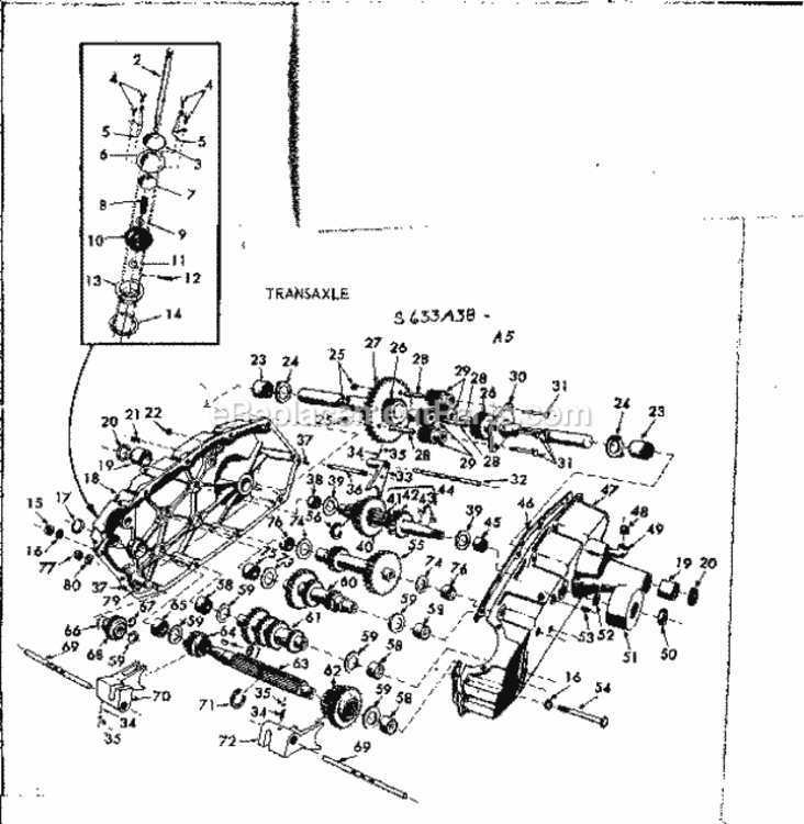Page F Diagram and Parts List for 91725751  Craftsman Lawn Tractor