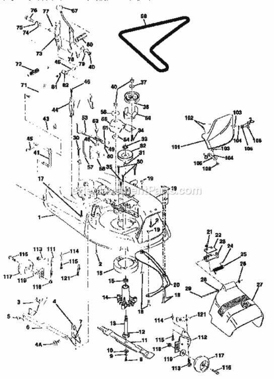 Page J Diagram and Parts List for 917257550  Craftsman Lawn Tractor