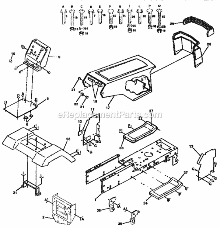 Page B Diagram and Parts List for 917257550  Craftsman Lawn Tractor