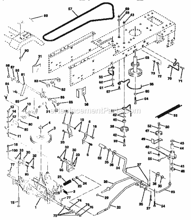 Page C Diagram and Parts List for 917257550  Craftsman Lawn Tractor
