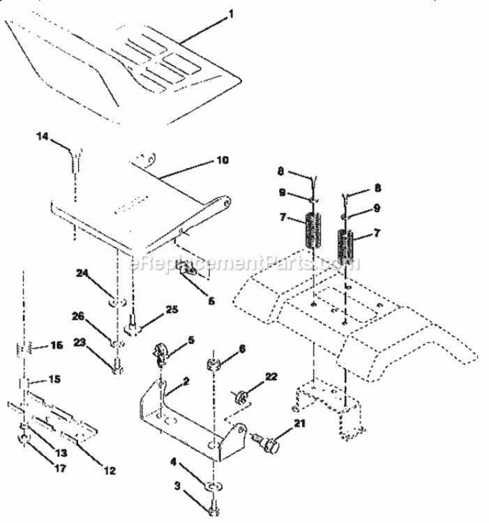 Page E Diagram and Parts List for 917257550  Craftsman Lawn Tractor