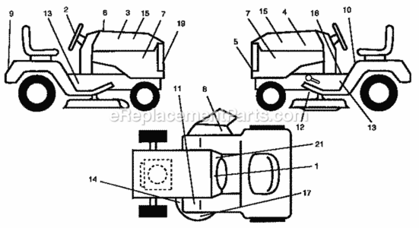 Page F Diagram and Parts List for 917257550  Craftsman Lawn Tractor