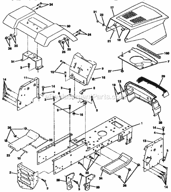 Page B Diagram and Parts List for 917257551  Craftsman Lawn Tractor