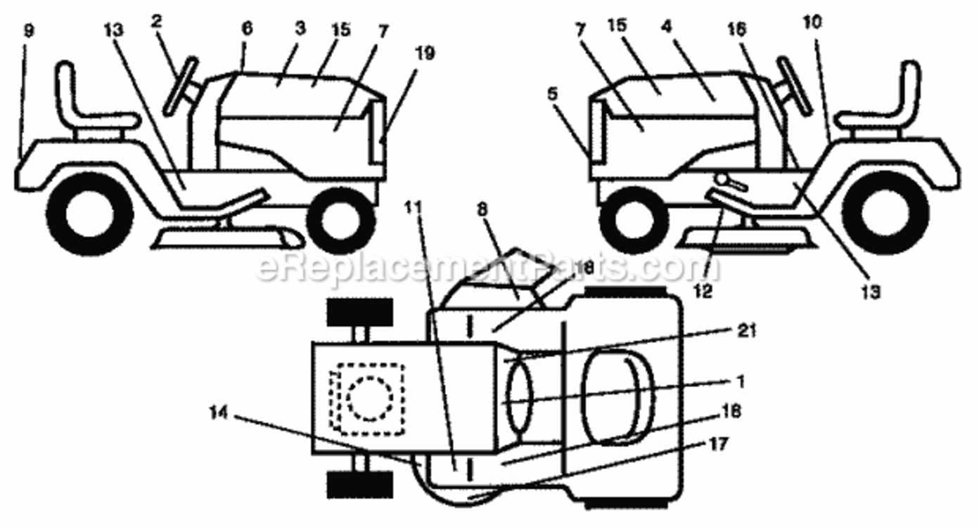 Page F Diagram and Parts List for 917257551  Craftsman Lawn Tractor