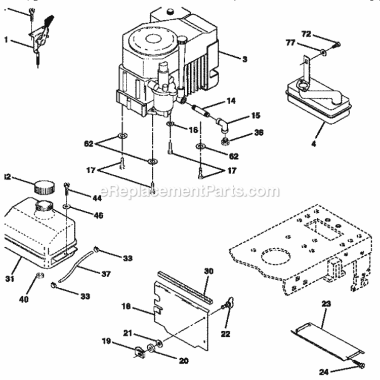 Page H Diagram and Parts List for 917257551  Craftsman Lawn Tractor