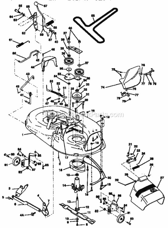 Page J Diagram and Parts List for 917257560  Craftsman Lawn Tractor