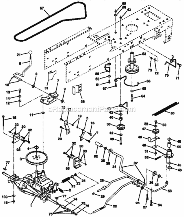 Page C Diagram and Parts List for 917257560  Craftsman Lawn Tractor