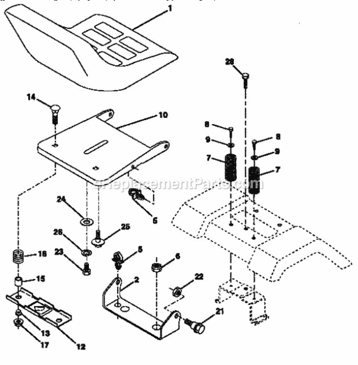 Page E Diagram and Parts List for 917257560  Craftsman Lawn Tractor