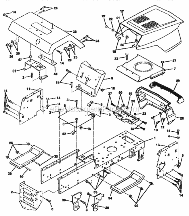 Page B Diagram and Parts List for 917257561  Craftsman Lawn Tractor