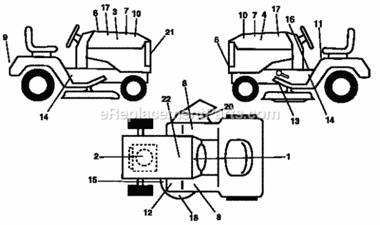 Page F Diagram and Parts List for 917257562  Craftsman Lawn Tractor